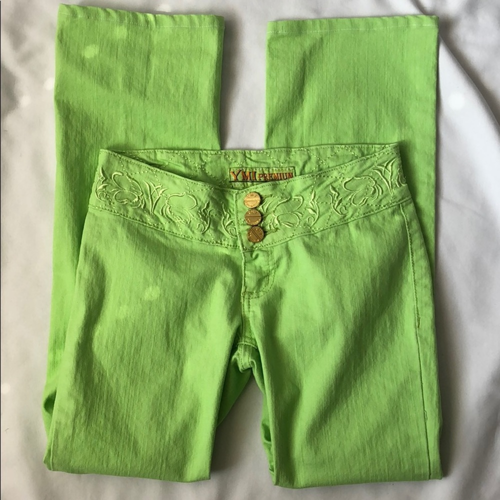 YMI Premium Juniors Jeans Neon Green Straight